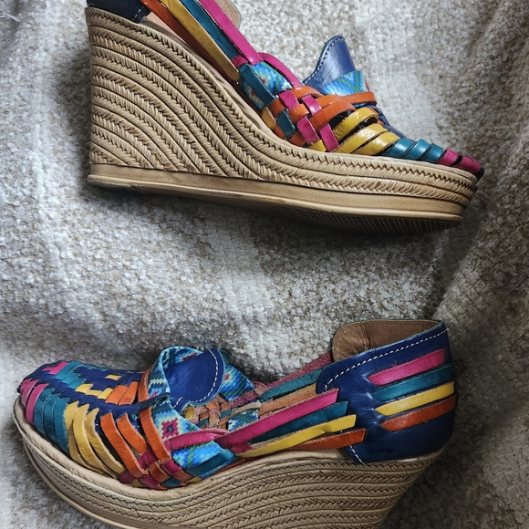 & Other Stories Shoes - Colorful Woven Wedge Sandals